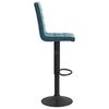 vidaXL Bar Stool Set of 2 Blue Velvet (100% Polyester) Standard Swivel