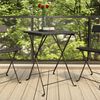 vidaXL Folding Bistro Table Black PE rattan, powder-coated steel Medium