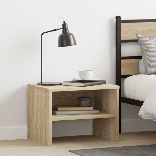 vidaXL Bedside Cabinet Sonoma Oak Engineered wood Small Bedside Cabinet