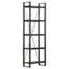 vidaXL Bookcase Black Solid rough mango wood, powder-coated steel Medium