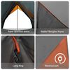 vidaXL Tents with Roof Gray and orange 220 x 233 x 184 cm Polyester