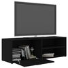 vidaXL TV Cabinet Black Engineered Wood TV Cabinet Rectangular Modern