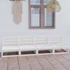 vidaXL Garden Sofa White Solid Pinewood Medium Modular Outdoor Sofa