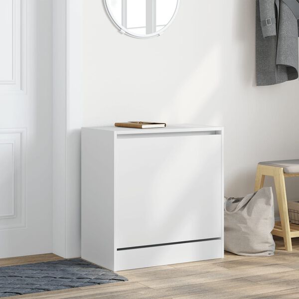vidaXL Shoe Cabinet White Engineered wood Compact Shoe Cabinet