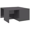vidaXL Coffee Table Set of 4 High gloss grey Engineered wood Medium