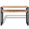 vidaXL Console Table Brown and Black 100% Solid Acacia Wood and Steel