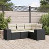 vidaXL Garden Sofa Set Black, Cream White
