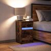 vidaXL Bedside Cabinet Smoked Oak Engineered Wood Small Bedside Cabinet