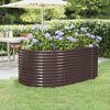 vidaXL Garden Raised Bed Brown Powder-Coated Steel Large Tough