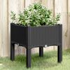 vidaXL Garden Planter Black Polypropylene Medium Garden Planter Square