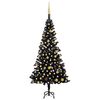 vidaXL Artificial Pre-lit Christmas Tree with Ball Set Black 70.9" PVC