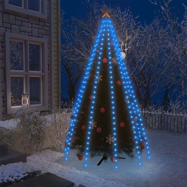 vidaXL Tree Light Blue PVC 98.4 in Water-resistant materials