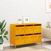vidaXL Sideboard Mustard Yellow Cold-rolled Steel Large Buffet Cabinet