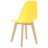 vidaXL Dining Chair Set of 6 Yellow PP (polypropylene), beechwood