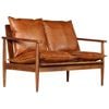 vidaXL Sofa Brown Goat leather 2-Seater Durable Sofa Rectangular
