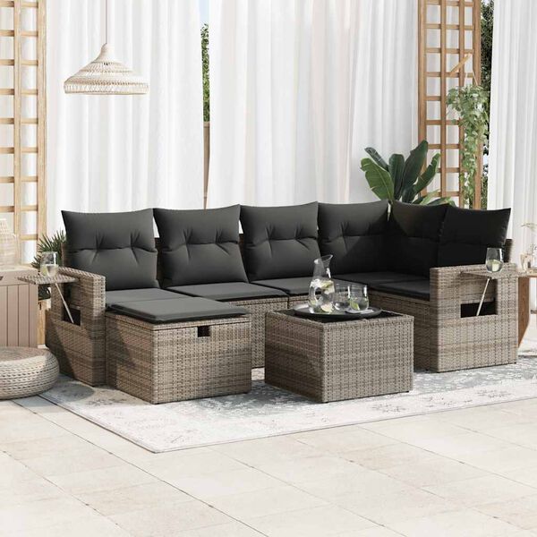 vidaXL Garden Sofa Set Grey