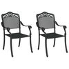 vidaXL Garden Chair 2 pcs Black 55 x 56.5 x 91cm Aluminium