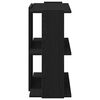 vidaXL Bookcase Black Engineered Wood 3-Tier Bookcase Rectangular