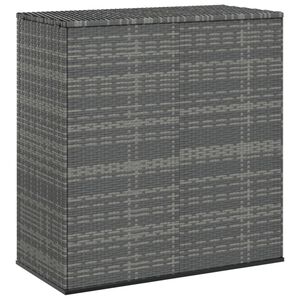 vidaXL Cushion Box Grey PE rattan 39.4x19.3x40.7 in Cushion Box