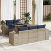 vidaXL 6 Piece Patio Sofa Set with Cushions Gray Poly Rattan Acacia