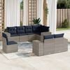 vidaXL 8 Piece Patio Sofa Set with Cushions Gray Poly Rattan