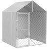 vidaXL Outdoor Dog Kennel Silver Galvanized steel Large