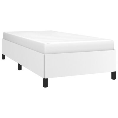 vidaXL Bed Frame White 39.4"x79.9" Twin XL Faux Leather