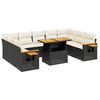 vidaXL Garden Sofa Set Black and Cream White