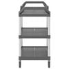 vidaXL 3-Tier Trolley Gray 39"x19.7"x37.8" Aluminum