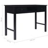 vidaXL Desk Black Paulownia wood Medium Desk Rectangular Vintage