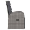vidaXL Outdoor Dining Set Grey PE Rattan Large Adjustable Armrests