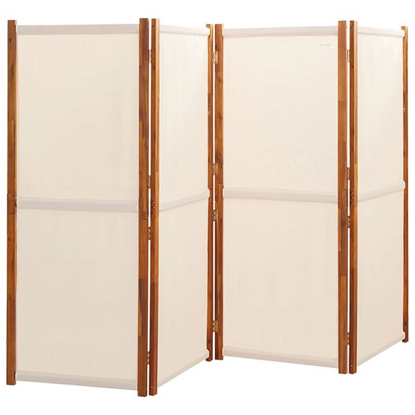 vidaXL 4-Panel Room Divider Cream White 110.2"x70.9"