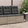 vidaXL Reclining Garden Sofa Grey PE rattan Compact Removable Covers