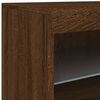 vidaXL Sideboard Brown Oak Engineered Wood, Glass Medium Sideboard
