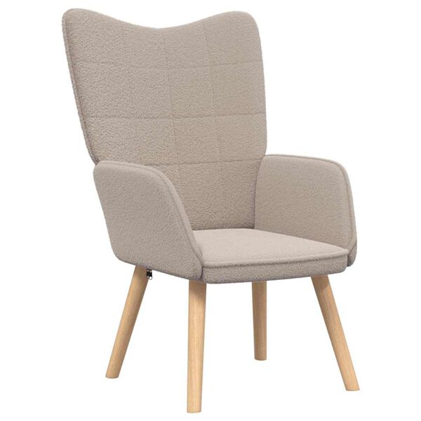 vidaXL Armchair Light Grey 24.41 x 26.38 x 37.60 in Sherpa Fabric