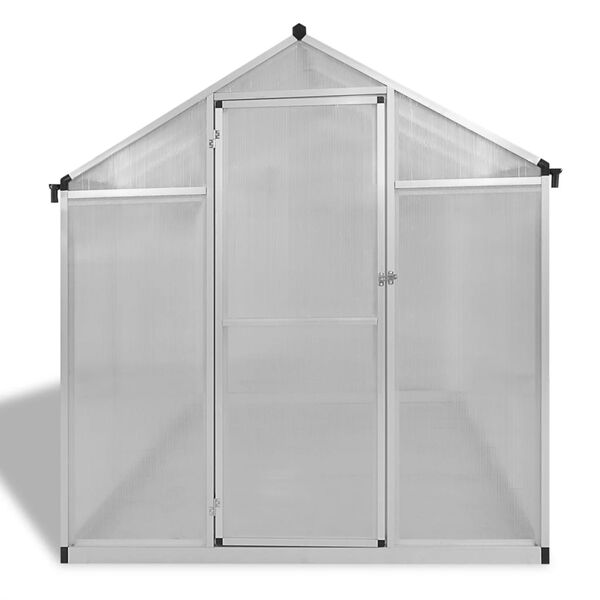 vidaXL Greenhouse Silver Aluminum frame with polycarbonate panels 49.4 ft&sup2;