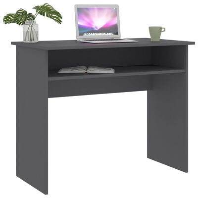 vidaXL Desk Gray 35.4"x19.6"x29.1"Chipboard