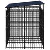 vidaXL Dog Kennel Black Powder-coated steel 59.5 sq ft Durable