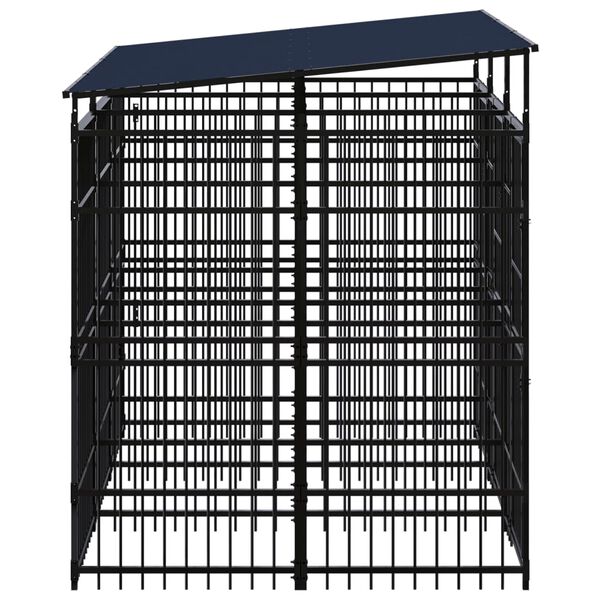 vidaXL Dog Kennel Black Powder-coated steel 59.5 sq ft Durable