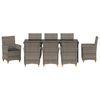 vidaXL Garden Dining Set 9 pcs Gray poly rattan