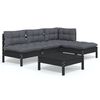 vidaXL Garden Lounge Set Black, Anthracite