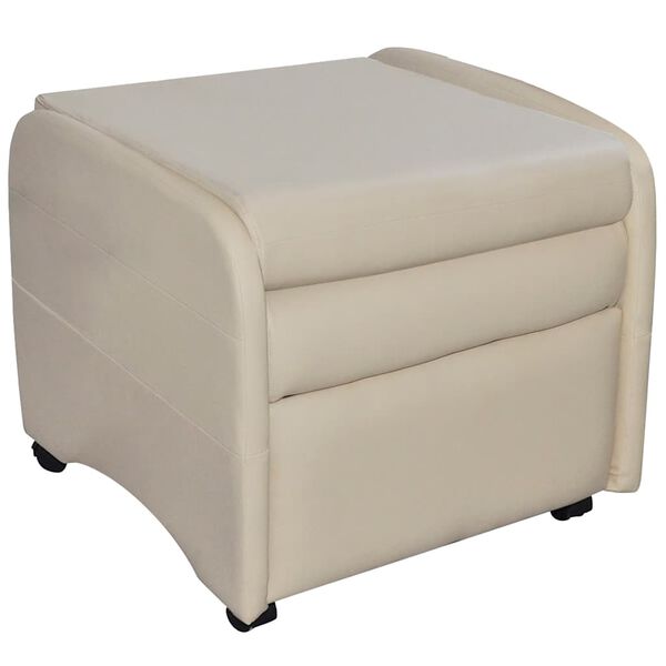 vidaXL Recliner Chair Cream Faux leather Standard Foldable