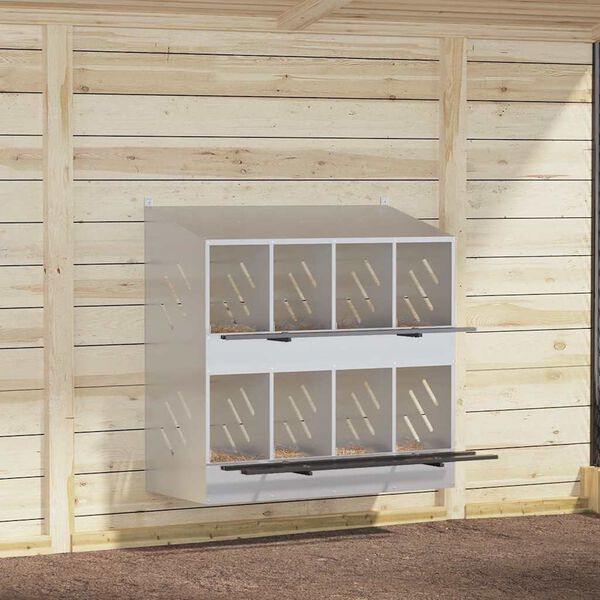 vidaXL Chicken Nesting Box Galvanized silver