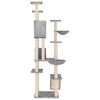 vidaXL Cat Tree Light Grey Engineered Wood, Plush, Sisal Extra Large