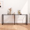 vidaXL Console Table Clear Tempered glass, Powder-coated steel