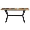 vidaXL Dining Table Various shades of wood, Steel