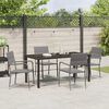 vidaXL Garden Dining Set with Cushion 5 pcs Grey Poly Rattan