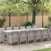 vidaXL Garden Dining Set 15 pcs Light Grey Polt rattan