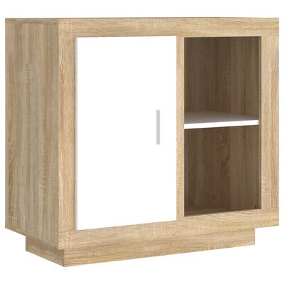 vidaXL Sideboard White and Sonoma Oak 31.5"x15.7"x29.5"