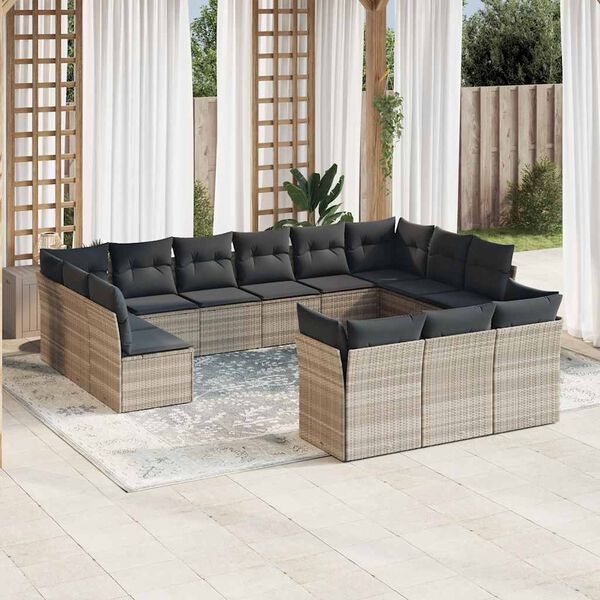 vidaXL Garden Sofa Set Light Grey
